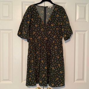 Madewell green babydoll dress